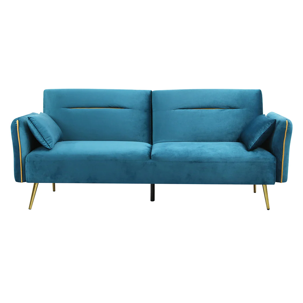 Mattie 3-Seater Sofa Bed Convertible - Peacock Blue - Nurns