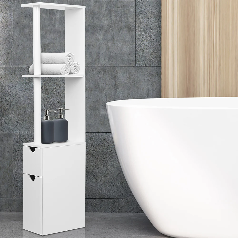 Freestanding Bathroom Storage Cabinet - White - Nurns