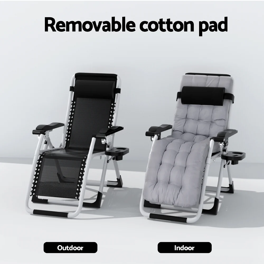 Corey Folding Lounger Camping Zero Gravity Chair Outdoor Furniture - Black - Nurns