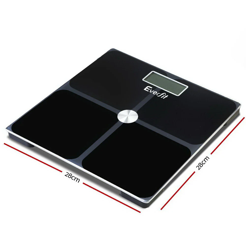 Everfit Electronic Digital Bathroom Scale Weighing Tracker Gym 180kg - Nurns
