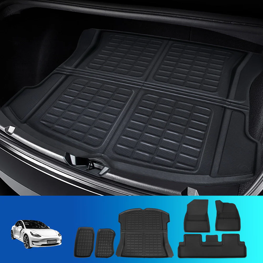 Car Rubber Floor Mats for Tesla Model 3 Trunk Toolbox Cargo Mat Carpet - Nurns
