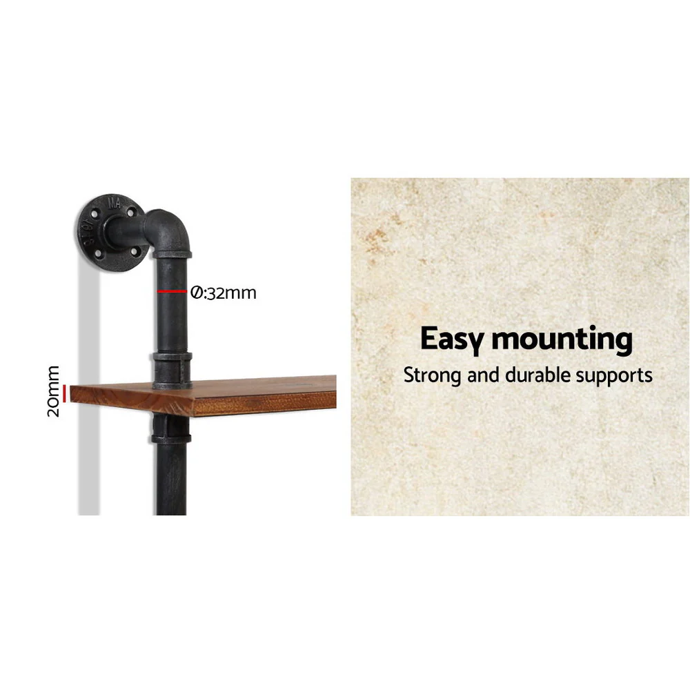 Artiss Floating DIY Pipe Shelf 6 Tiers - Ira - Nurns