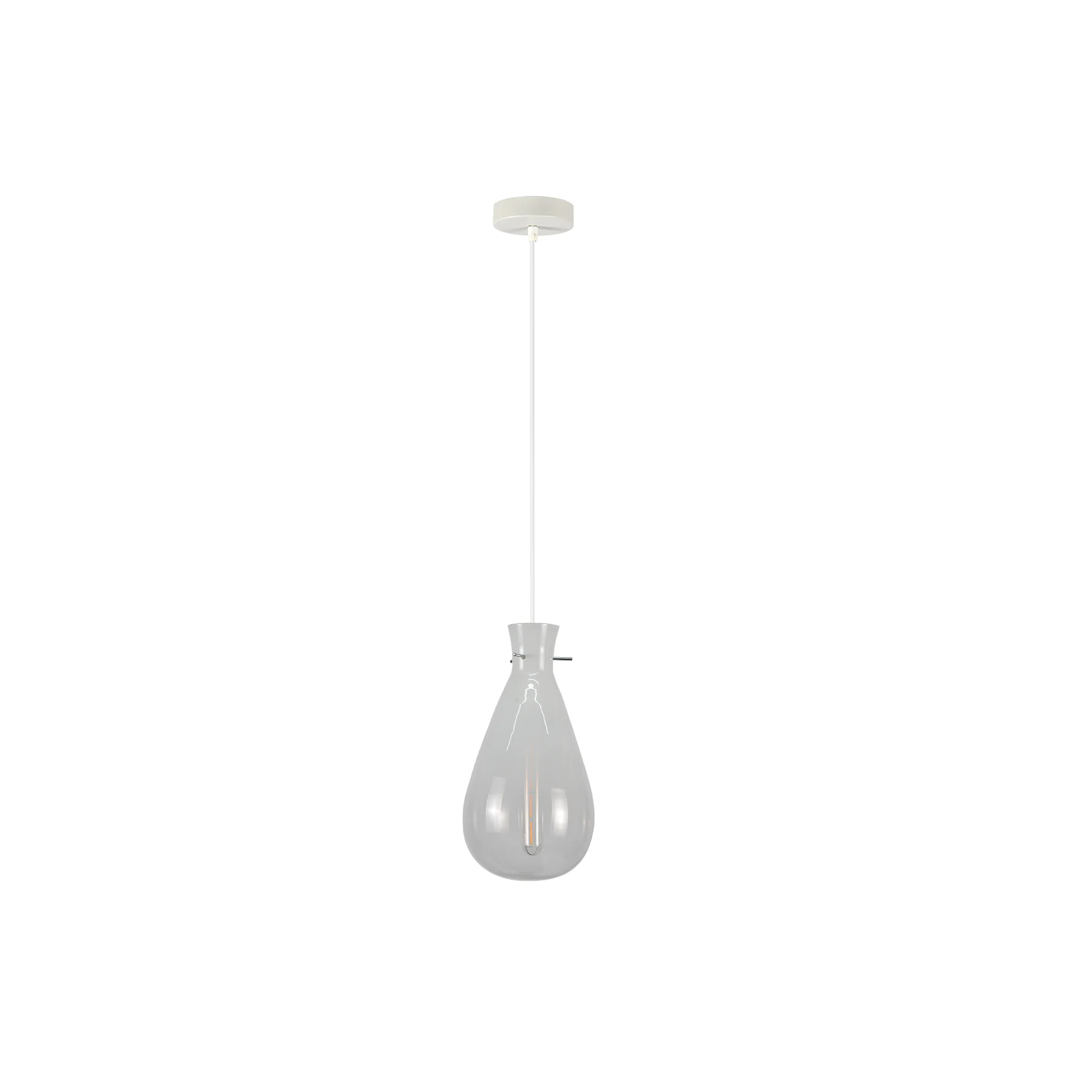 Teardrop-Shaped Pendant Light - White - Nurns