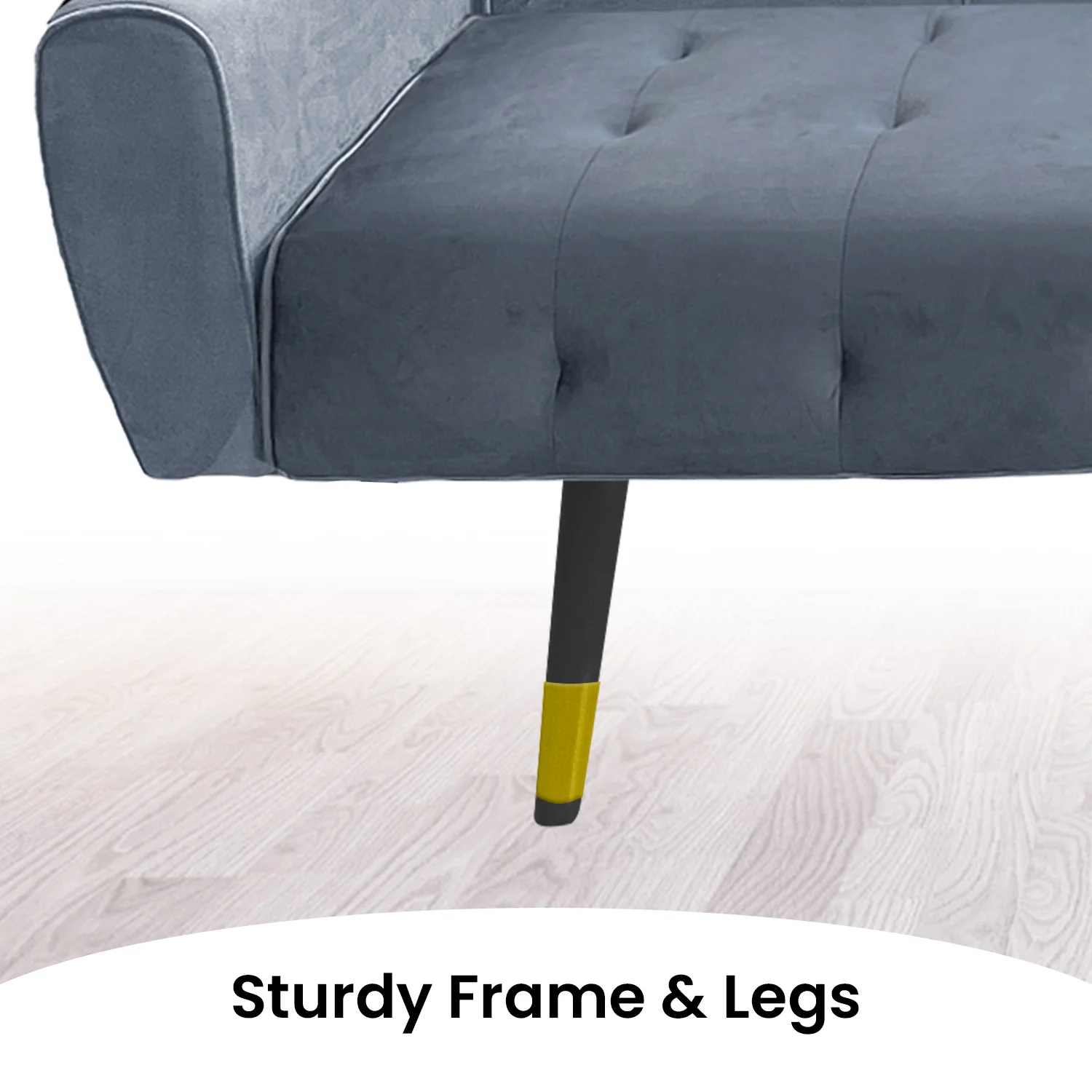 Milli 3-Seater Tufted Velvet Sofa Bed - Light Grey - Nurns