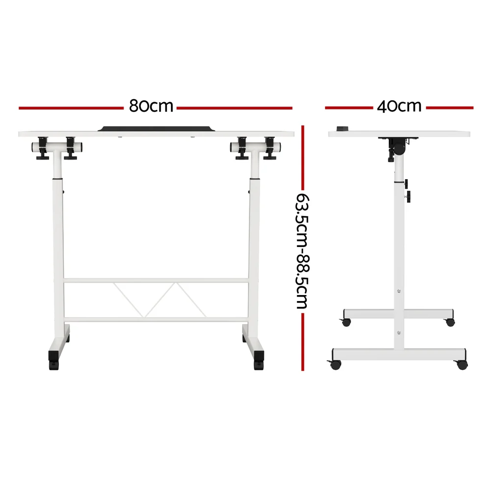 Artiss Laptop Desk Table Adjustable 80cm White - Nurns