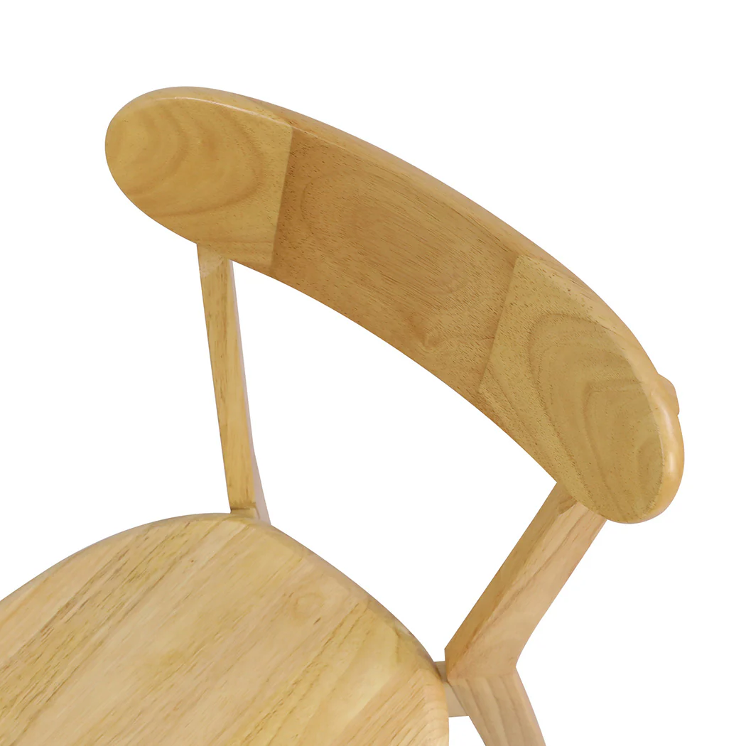 Felicity Set of 2 Dining Chairs Wooden Kitchen Chair - Natural - Nurns