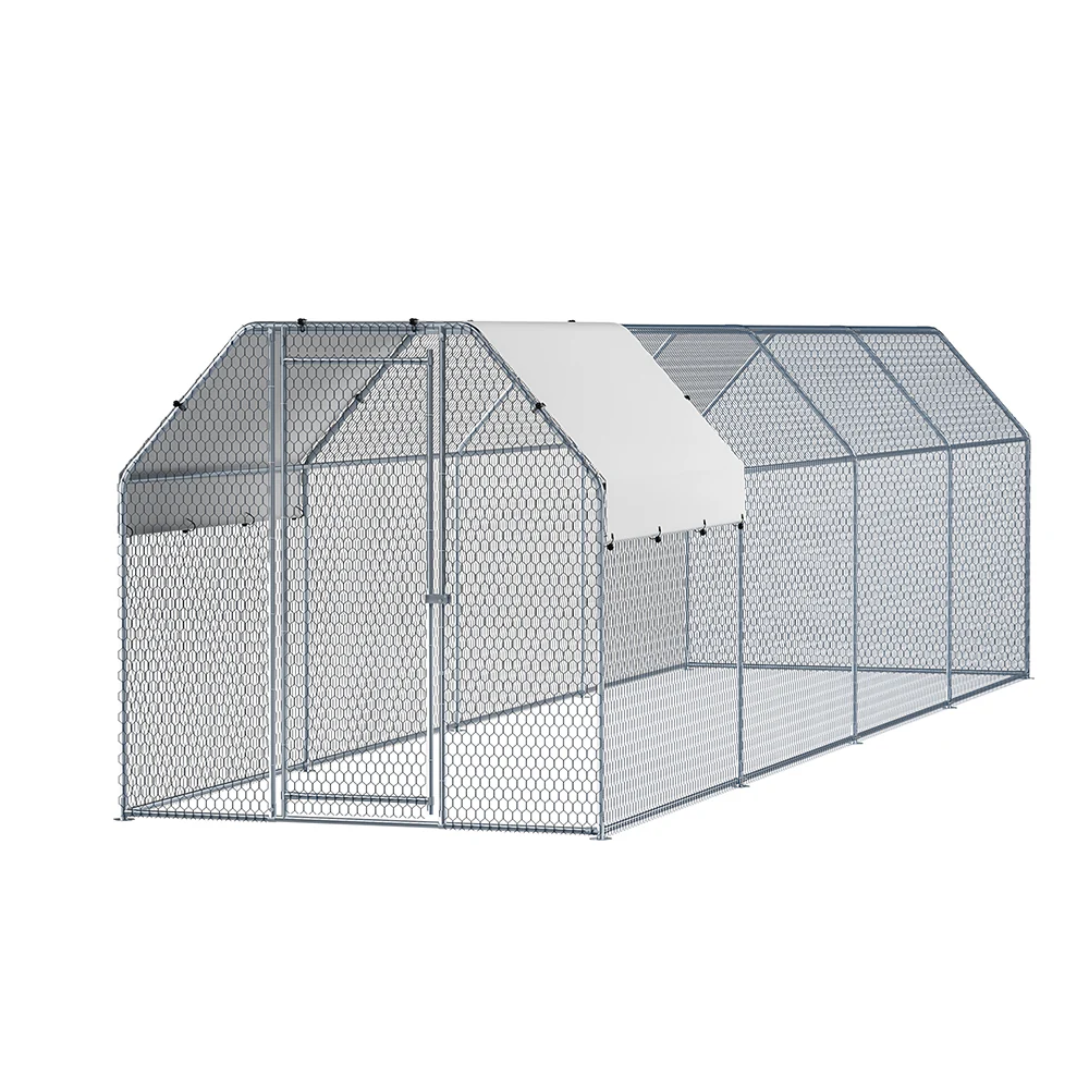 Chicken Coop Cage Run Rabbit Hutch Large Walk In Hen House Cover 2mx8mx2m - Nurns