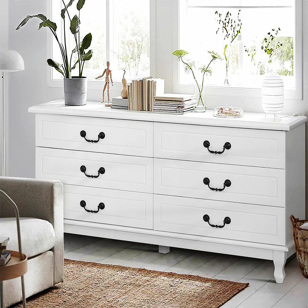 Artiss 6 Chest of Drawers - White - Nurns