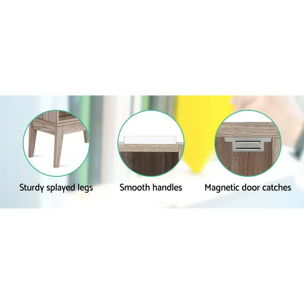 Artiss Bookshelf Cd Storage Rack - Berg Oak - Nurns