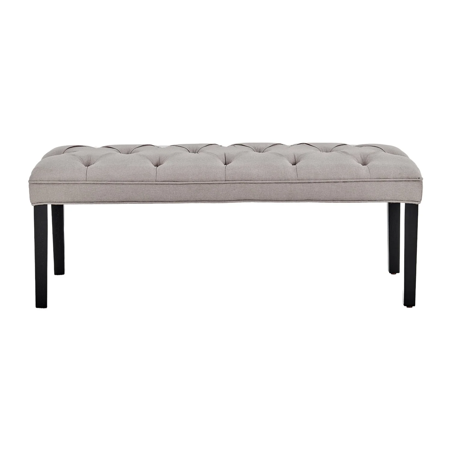 Button-tufted Upholstered Bench With Tapered Legs By - Light Grey - Nurns