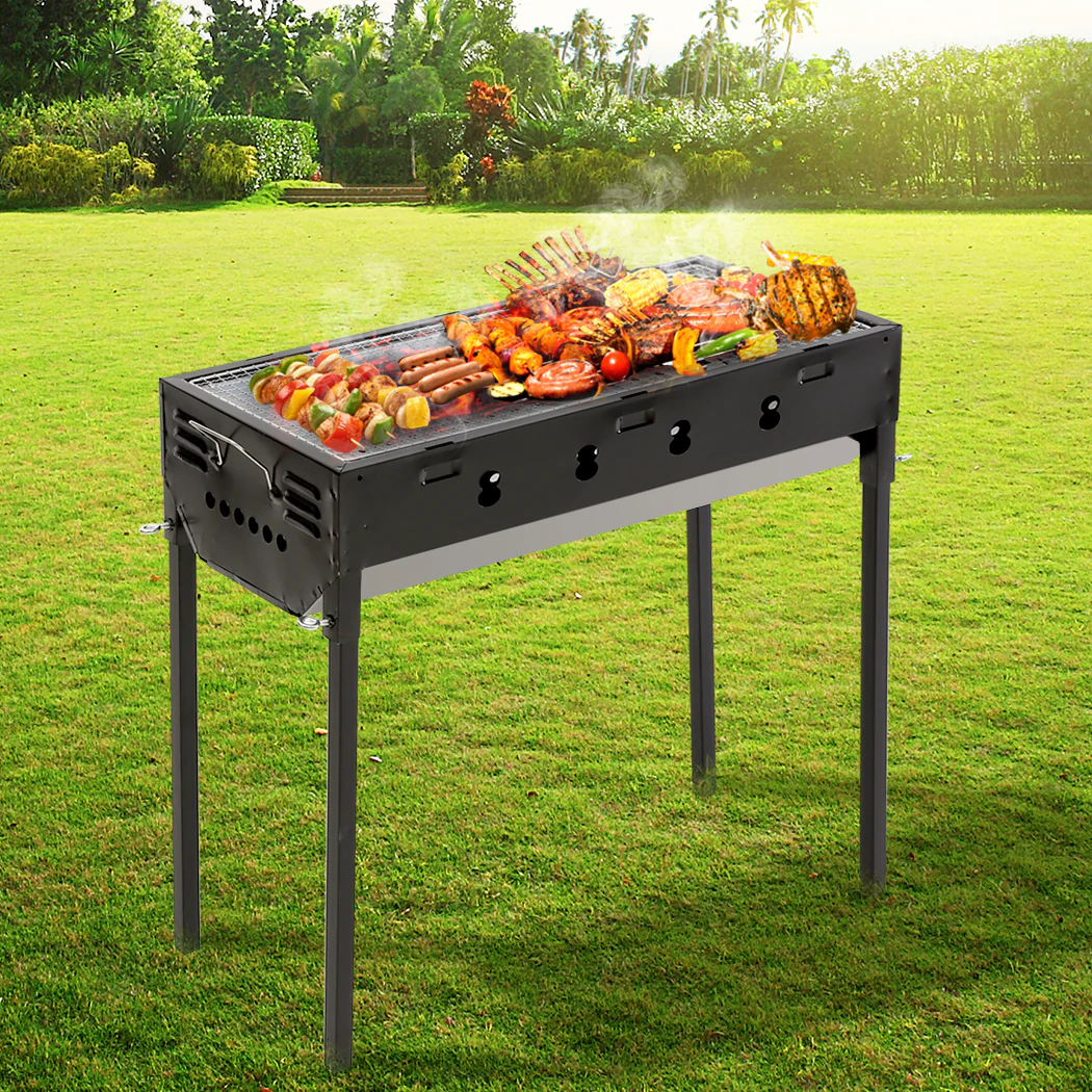 Charcoal BBQ Grill Portable Hibachi Outdoor Barbecue Set Camping Picnic Grills - Nurns