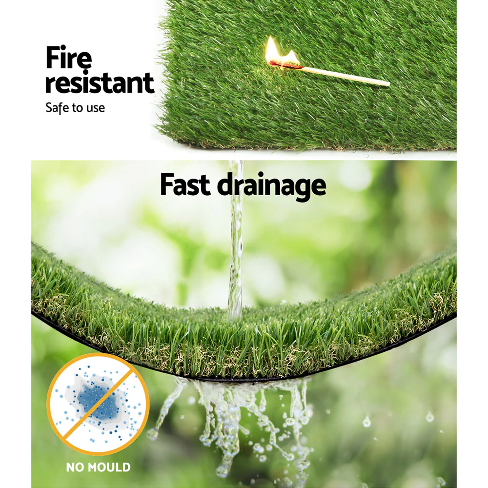 Primeturf Artificial Grass 30mm 1mx10m Synthetic Fake Lawn Turf Plastic Plant 4-coloured - Nurns
