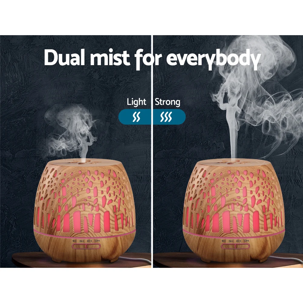 Aroma Diffuser Aromatherapy Wood Grain 400ml - Nurns