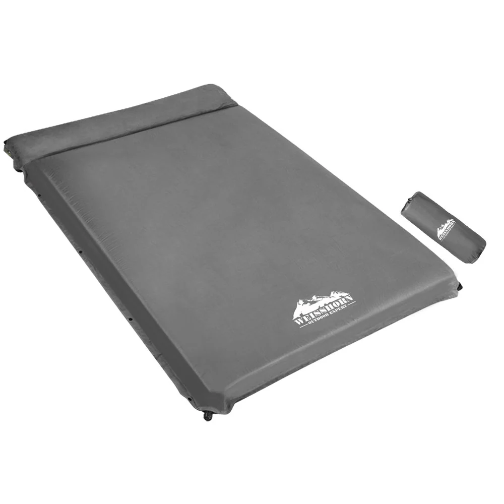 Self-Inflating Mattress 10CM Camping Sleeping Mat Air Double Grey - Nurns