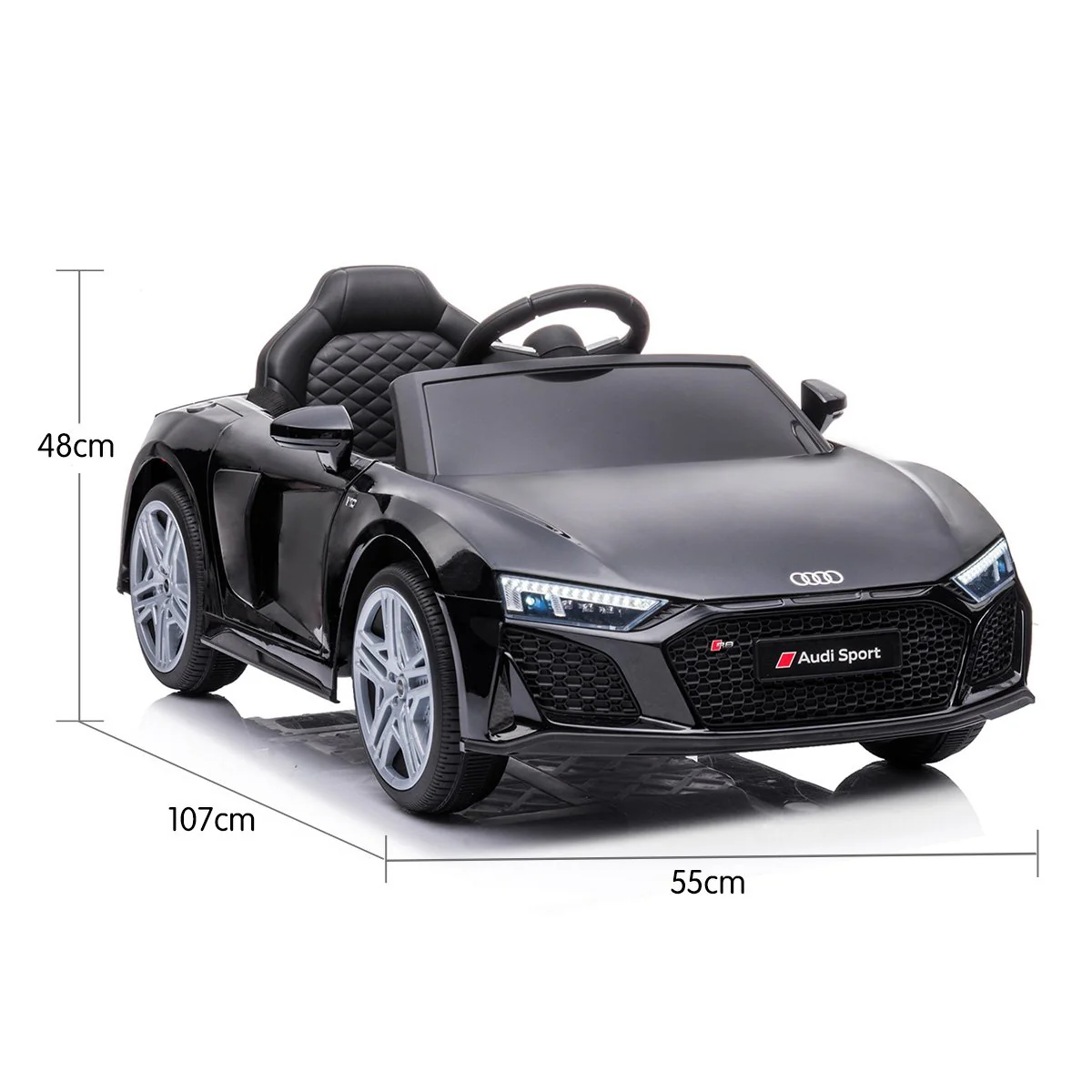 Audi Sport Licensed Kids Electric Ride On Car Remote Control - Black - Nurns