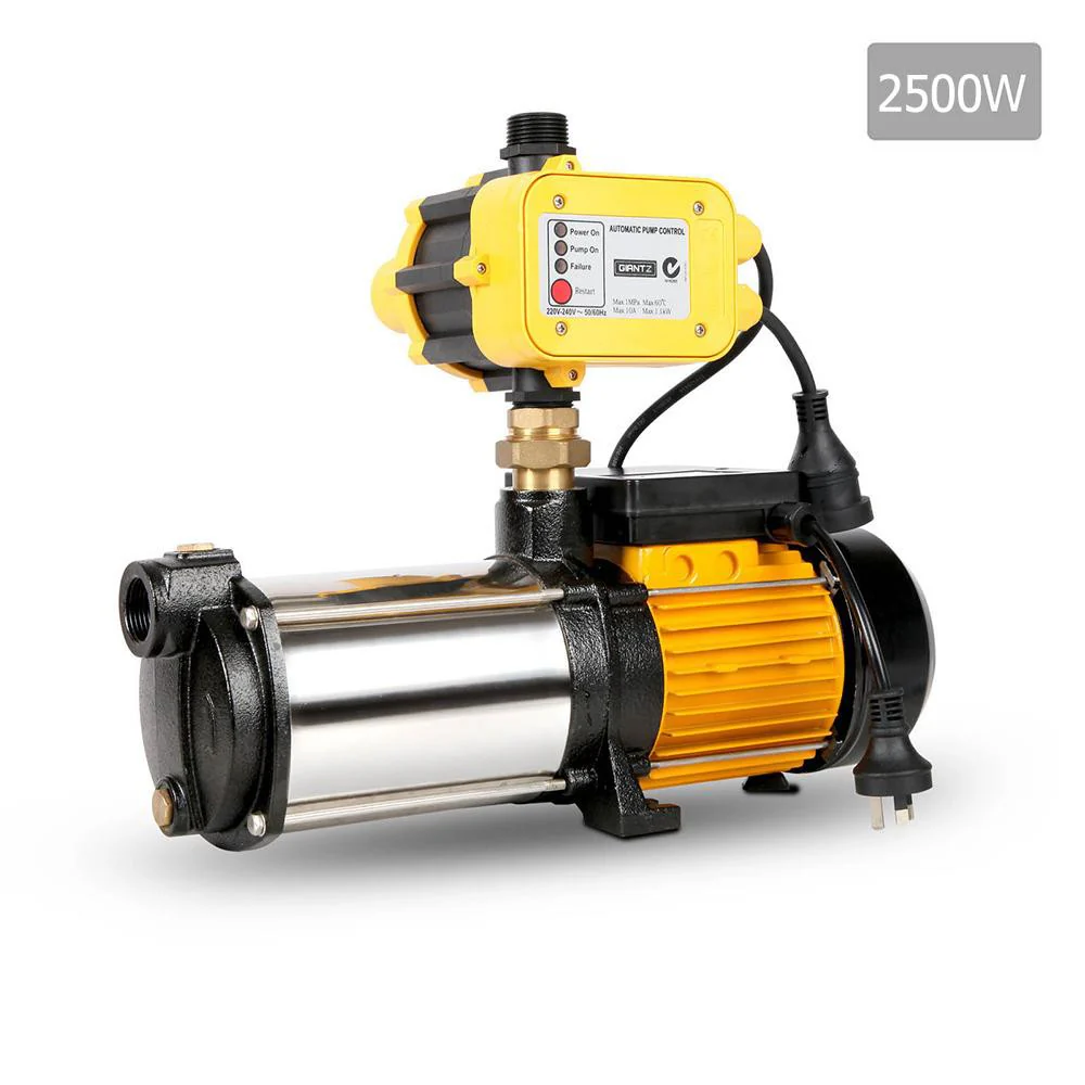 Garden Water Pump High Pressure 2500W 5-Stage Tank Irrigation - Yellow - Nurns