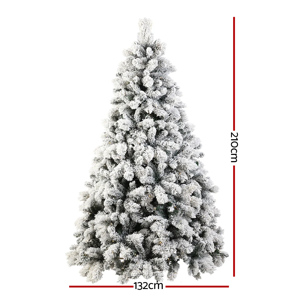 7ft 2.1m 500 Tips Christmas Tree xmas Tree Snowy Tips - Nurns