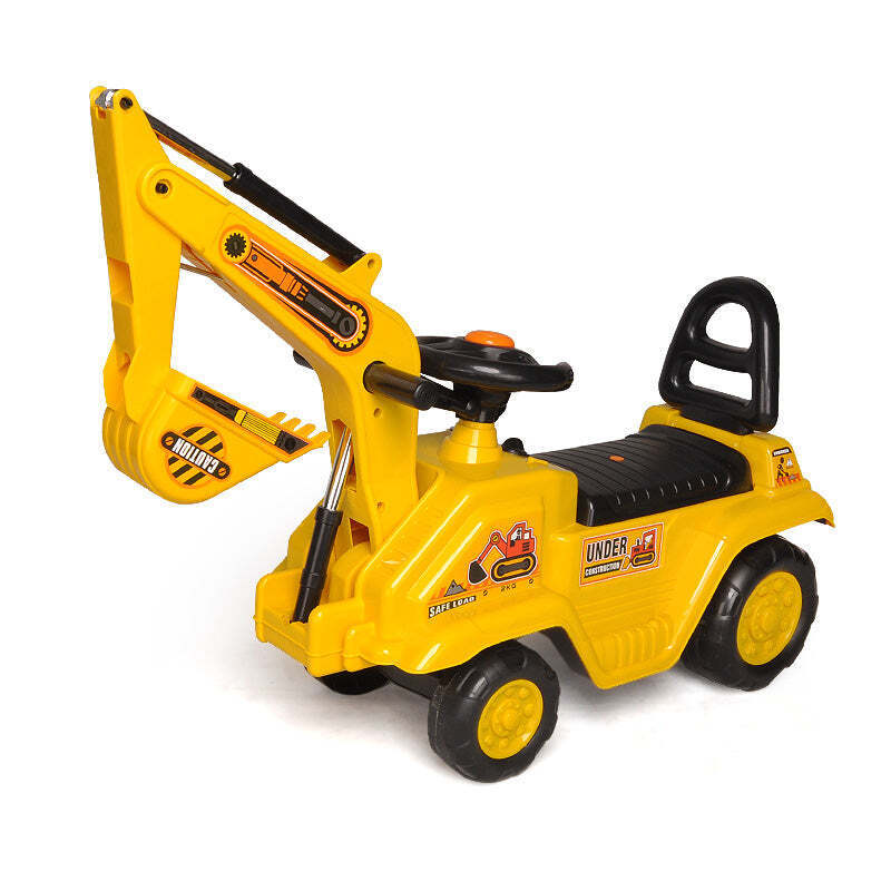 Ride-on Excavator with Dual Operation Levers to Scoop - Yellow - Nurns