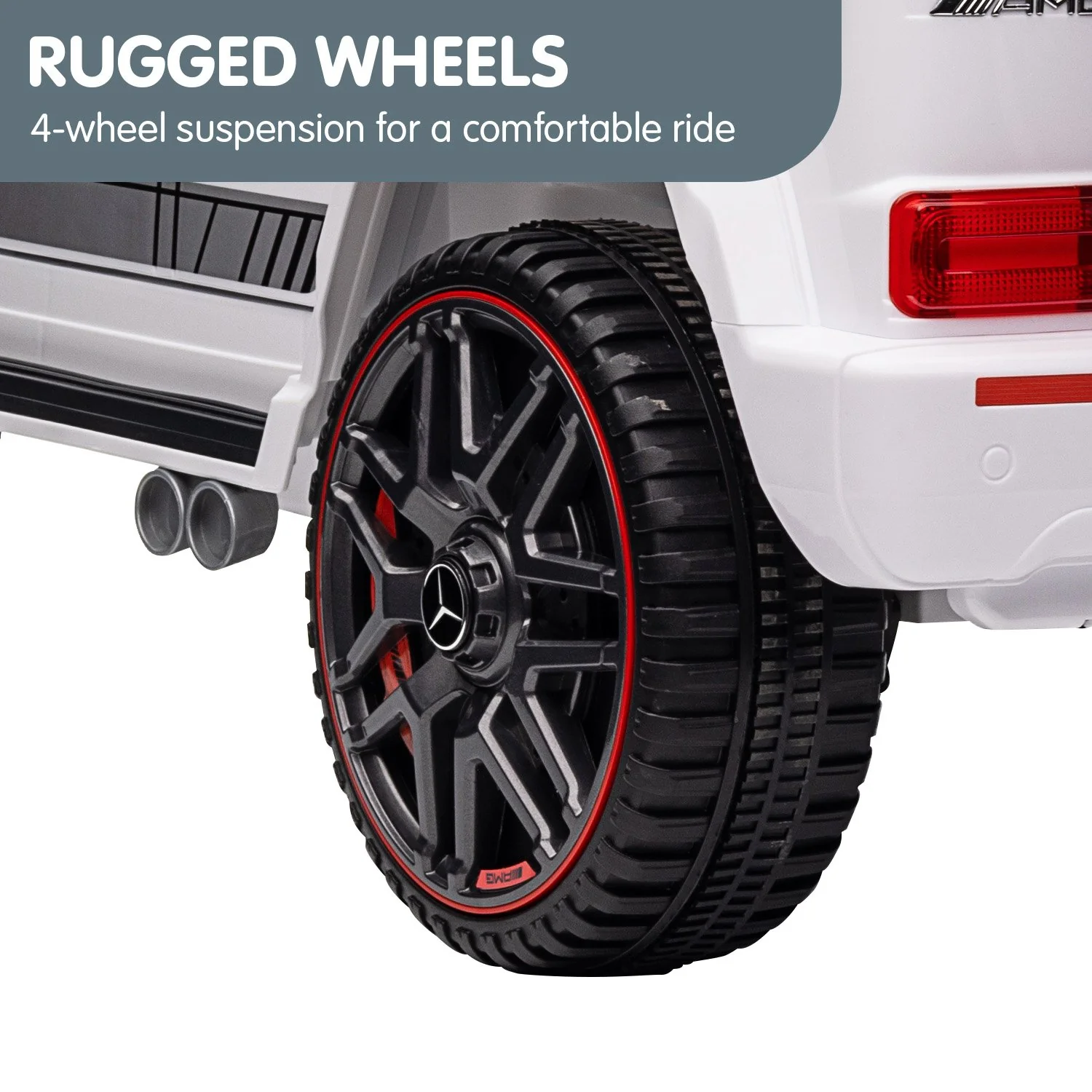 Mercedes Benz AMG G63 Licensed Kids Ride On Electric Car Remote Control - White - Nurns