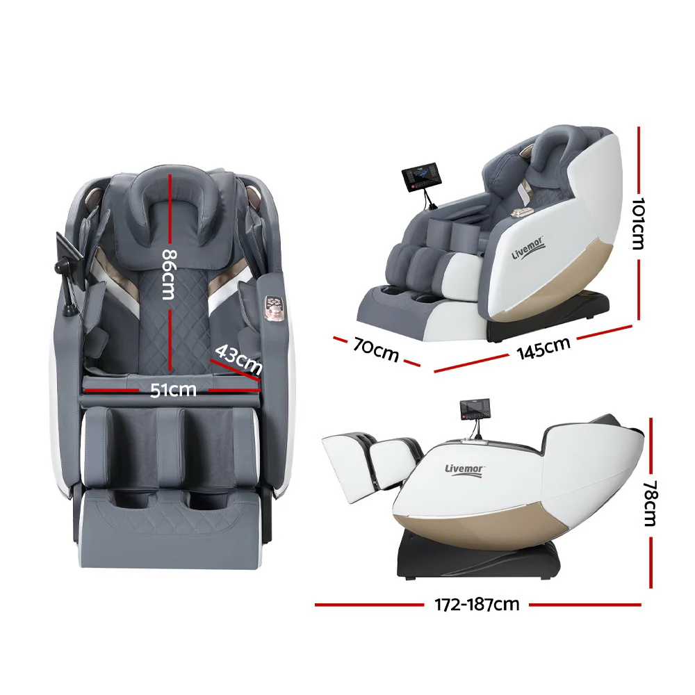 Cetus Massage Chair Electric Recliner Home Massager - Grey - Nurns