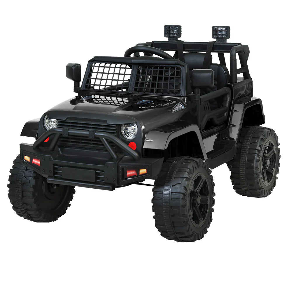 Kids Electric Ride On Car Jeep Toy Cars Remote 12V - Black - Nurns