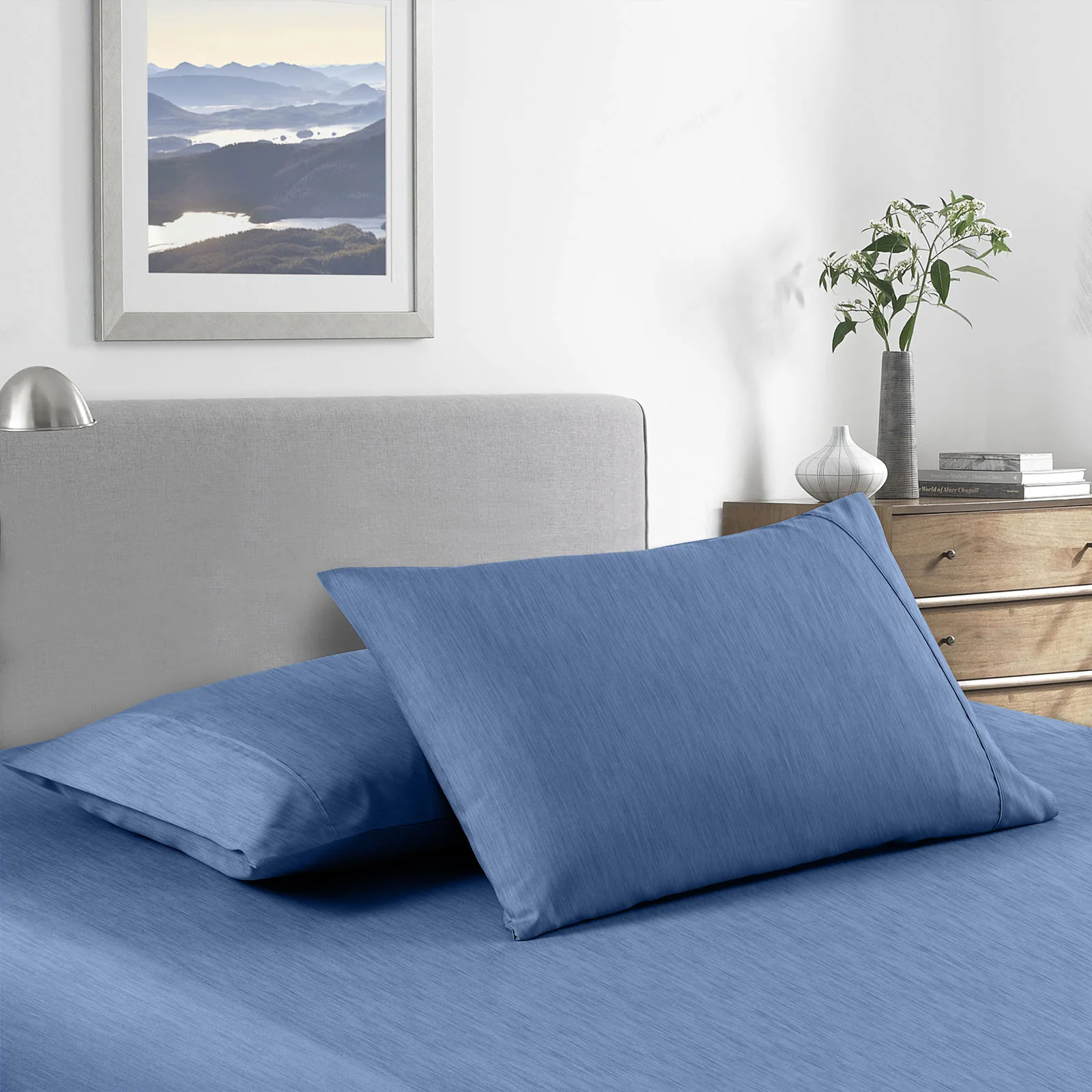Double Royal Comfort Bamboo Cooling 2000TC Sheet Set - Denim - Nurns