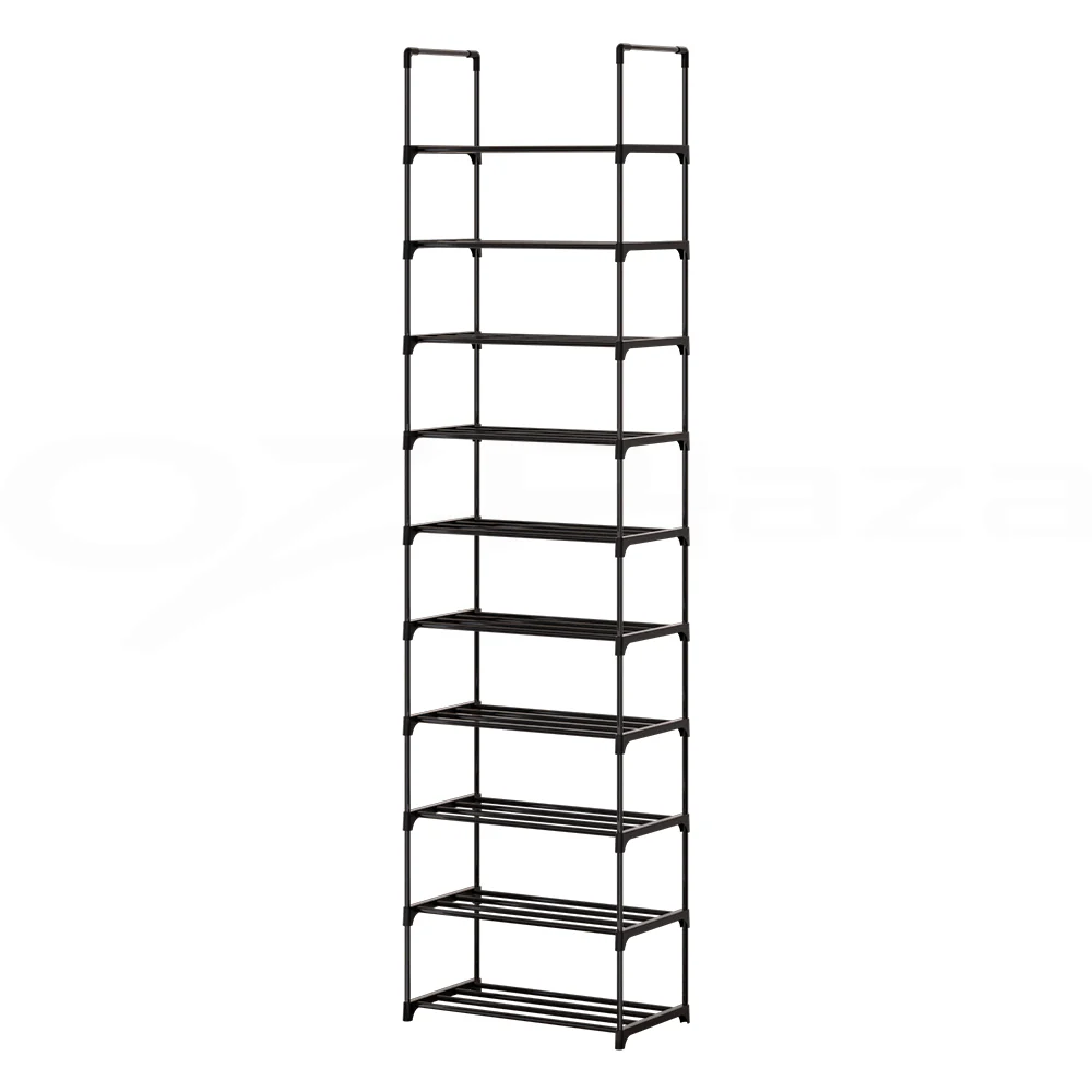 Artiss Shoe Rack DIY Stackable 10-tier Black Dunn - Nurns