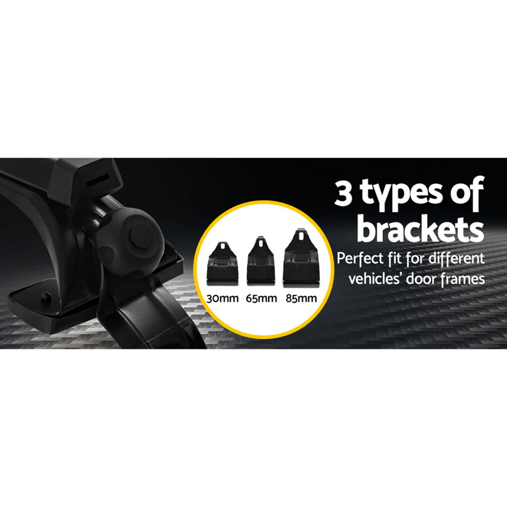 Universal Car Roof Racks Pod Aluminium Cross Bars Brackets 145cm Black - Nurns