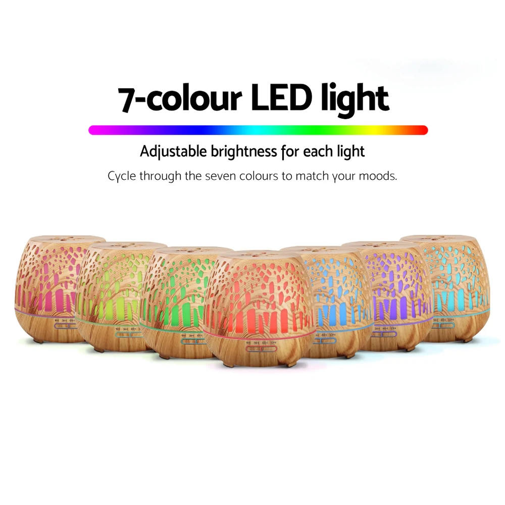 Aroma Diffuser Aromatherapy Wood Grain 400ml - Nurns