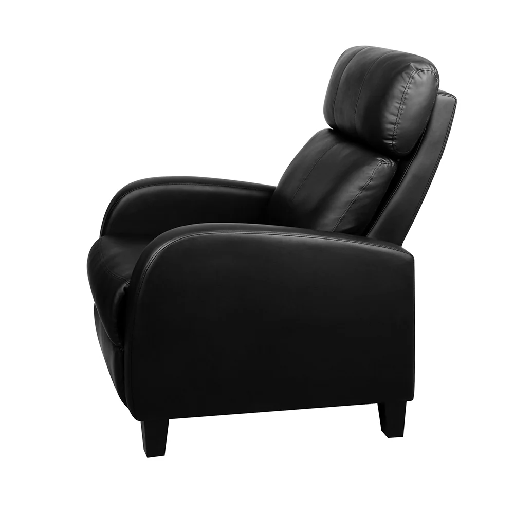 Argo PU Leather Reclining Armchair - Black - Nurns