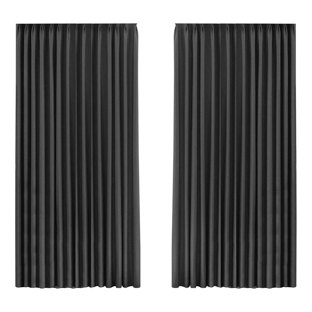 Set of 2 240x250 Blockout Curtains Chenille - Grey - Nurns