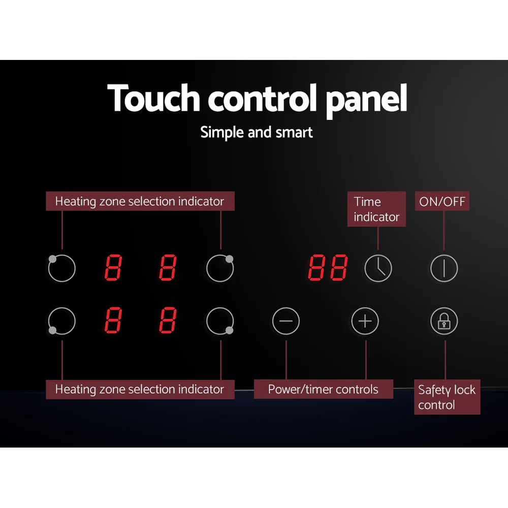 Devanti Electric Ceramic Cooktop 60cm Touch Control - Nurns