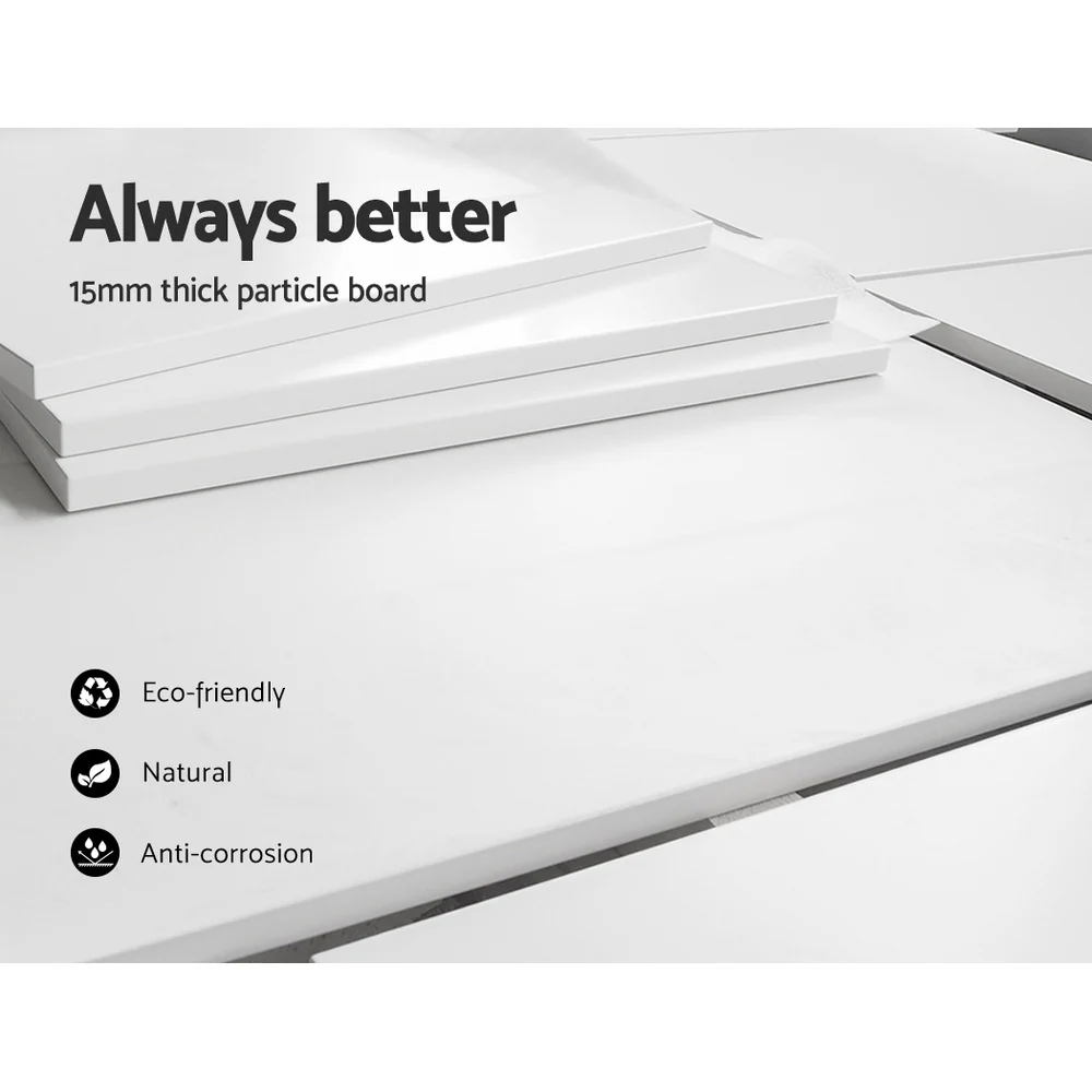 Artiss Bookshelf Set of 3 - Vena White - Nurns