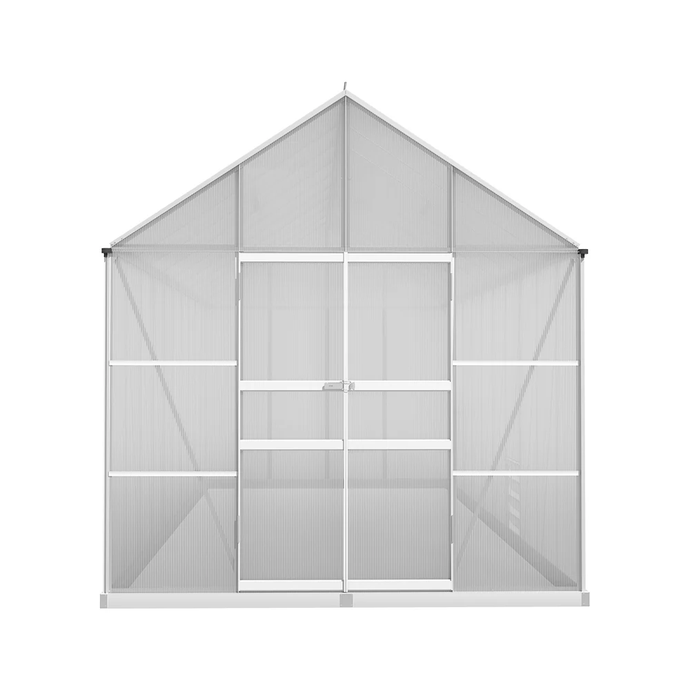 Greenfingers Greenhouse 6.03x2.44x2.68M Double Doors Aluminium Green House Garden Shed - Nurns