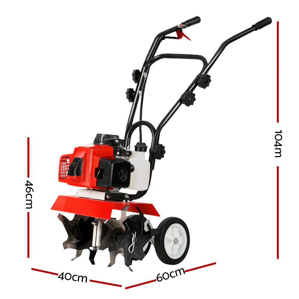 88CC Tiller Garden Cultivator Rototiller 6 Blades Soil Plower Rotary Hoe - Nurns