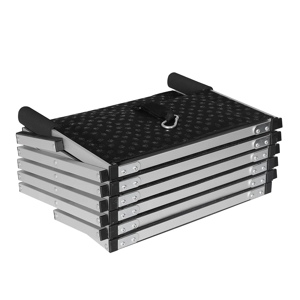 PaWz 6 Steps Dog Ramp Adjustable Height Black - Nurns