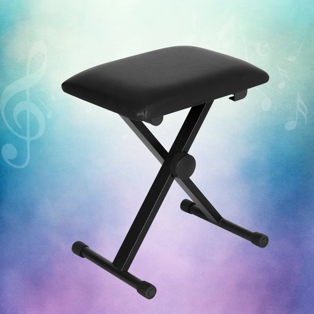 Alpha Piano Stool Adjustable Height Keyboard Seat Portable Bench Chair Black - Nurns