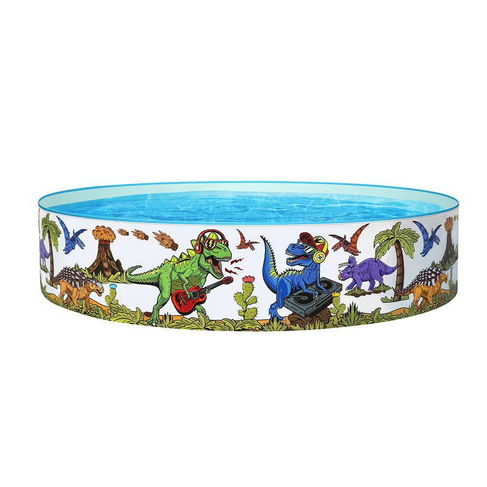 Bestway Kids Pool 183x38cm Round Above Ground Rigid Swimming Pools Dinosaur 946L - Nurns