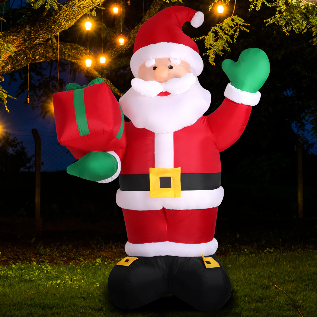 Red Santa Christmas Inflatable Outdoor Xmas Decorations - 2.4M - Nurns