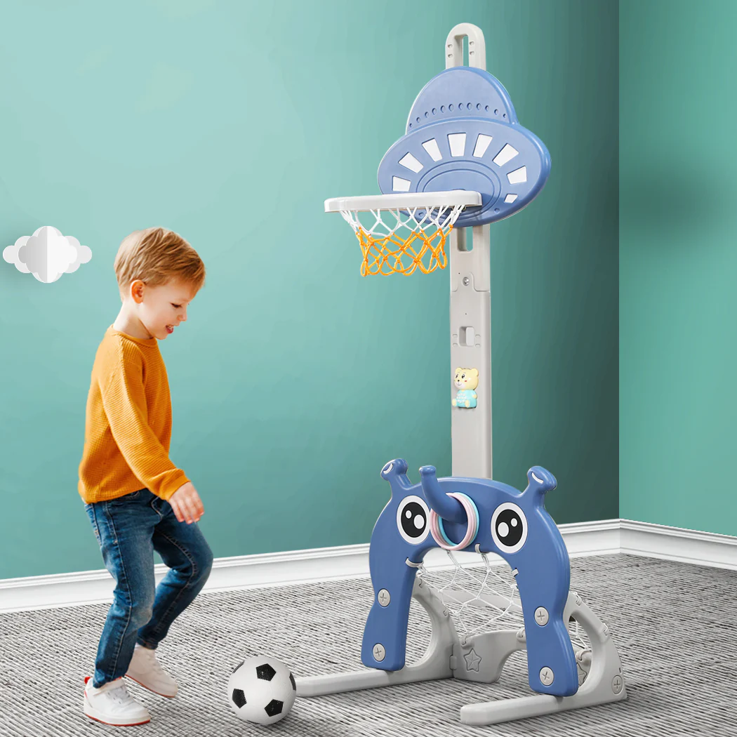 BoPeep Kids Basketball Hoop Set Stand Sports Gift Toys 5-in-1 Adjustable Height - Nurns