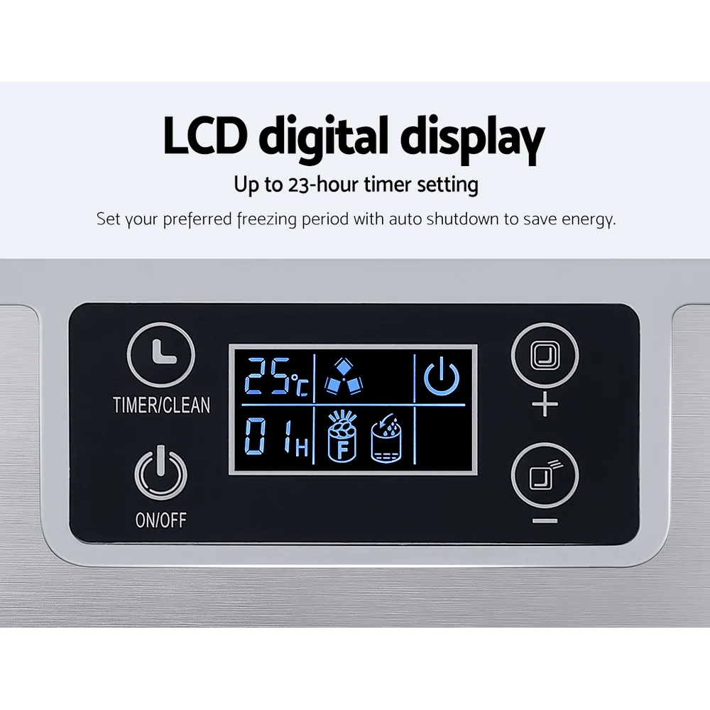 Devanti Ice Maker Machine Commercial Portable Ice Cube Tray Countertop 3.2L - Nurns