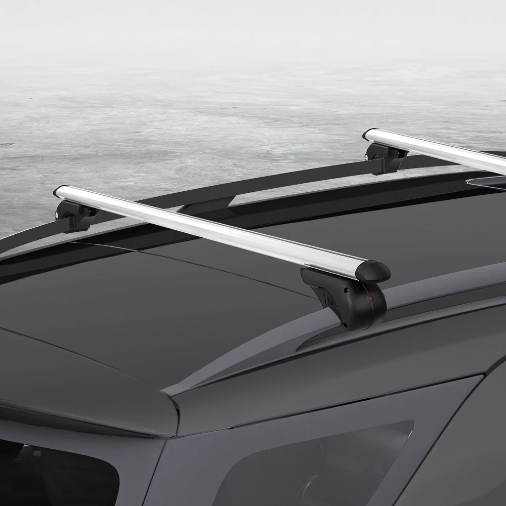 Universal Car Roof Rack 1360mm Cross Bars Aluminium Silver Adjustable Car 90kgs load Carrier - Nurns