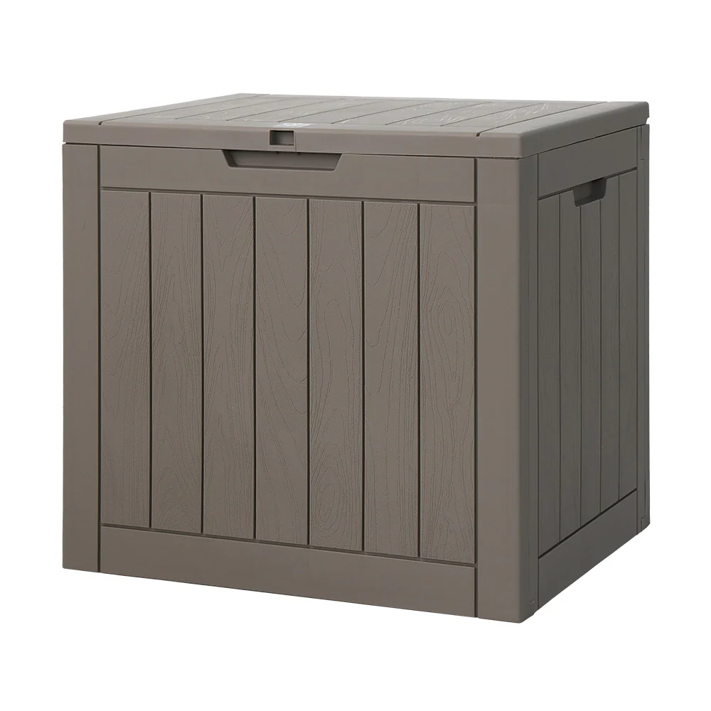 Outdoor Storage Box 118L Container Lockable Garden Toy Tool Shed - Grey - Nurns