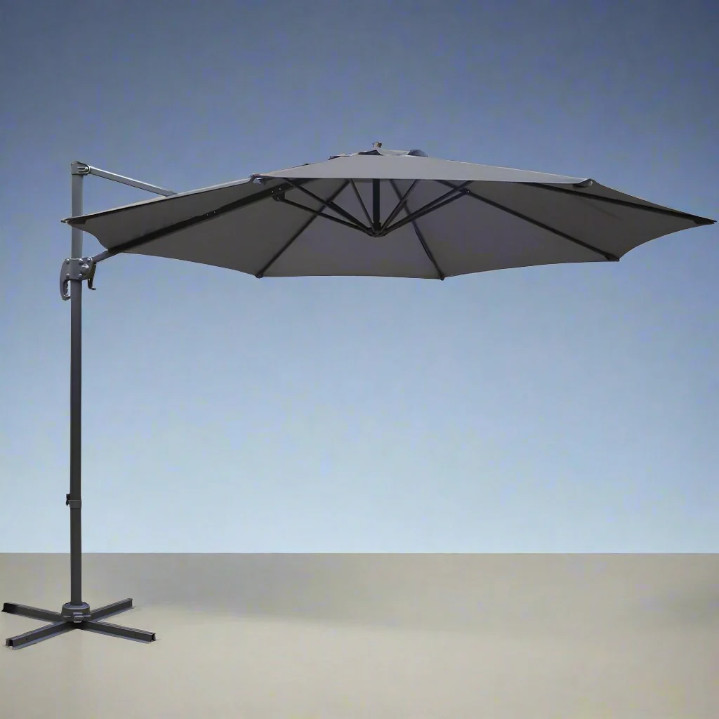 Instahut 3m Outdoor Umbrella Cantilever 360 Degree Tilt Beach Roma Charcoal - Nurns