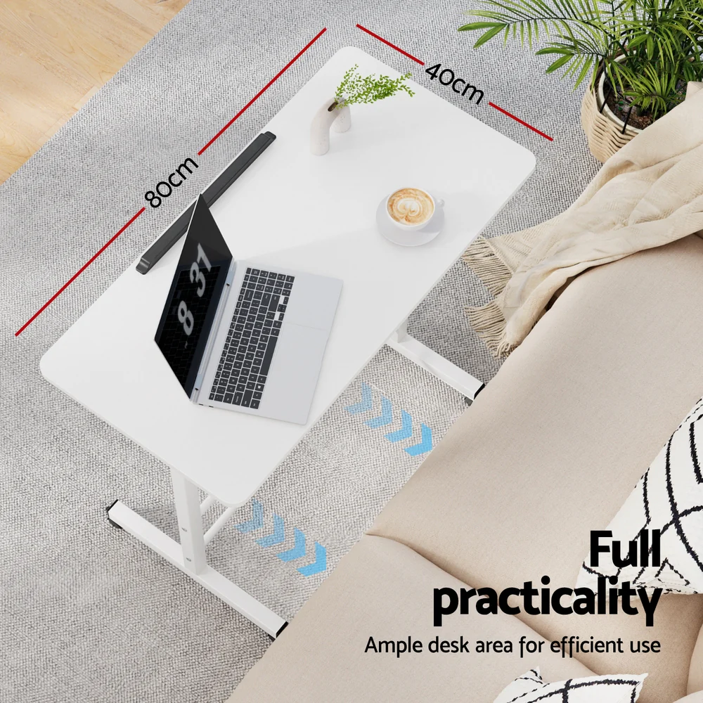 Artiss Laptop Desk Table Adjustable 80cm White - Nurns