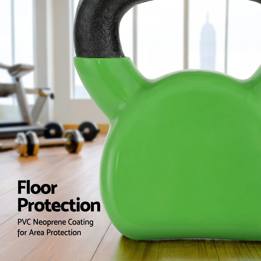 Everfit 8kg Kettlebell Set Weightlifting Bench Dumbbells Kettle Bell Gym Home - Nurns