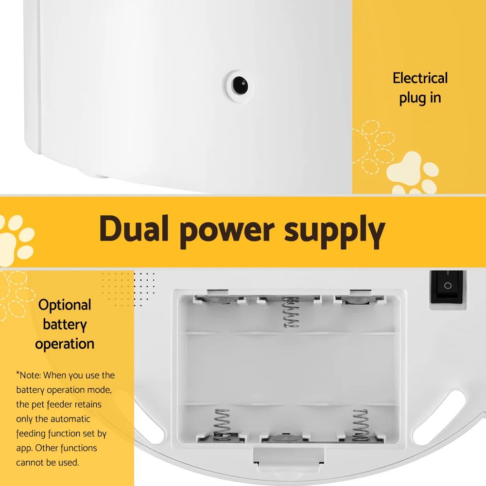 7L Automatic Pet Feeder Dog Cat Wifi Auto Smart Food Dispenser Timer Feed - Nurns