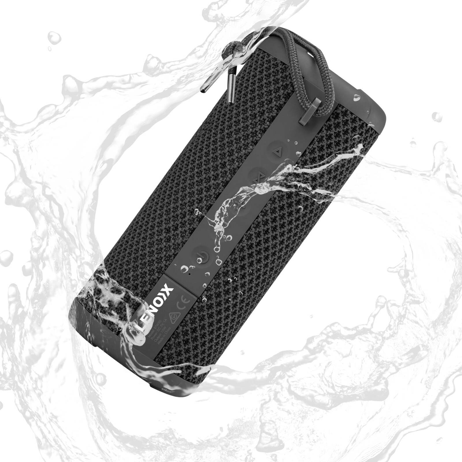 IPX7 Waterproof & Portable Bluetooth Speaker 10W 360 Audio - Black - Nurns