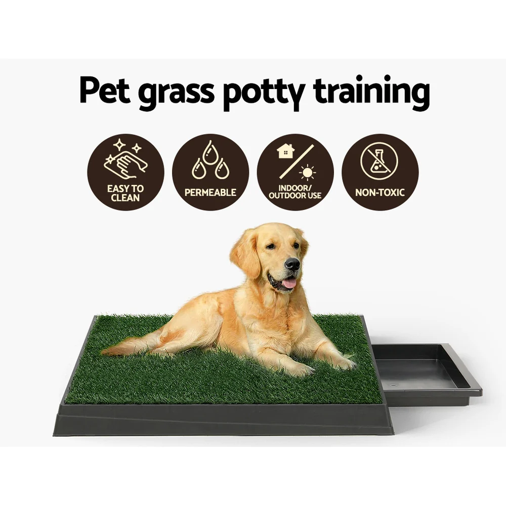 Pet Training Pad Dog Potty Toilet Large Portable With Tray Grass 2 Mats - Nurns