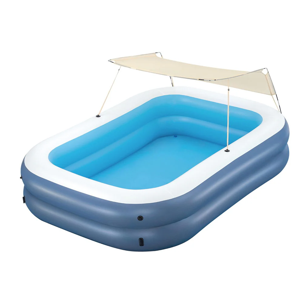 Bestway Kids Inflatable Pool Above Ground Splash Pool with Sunshade 254x178cm - Nurns